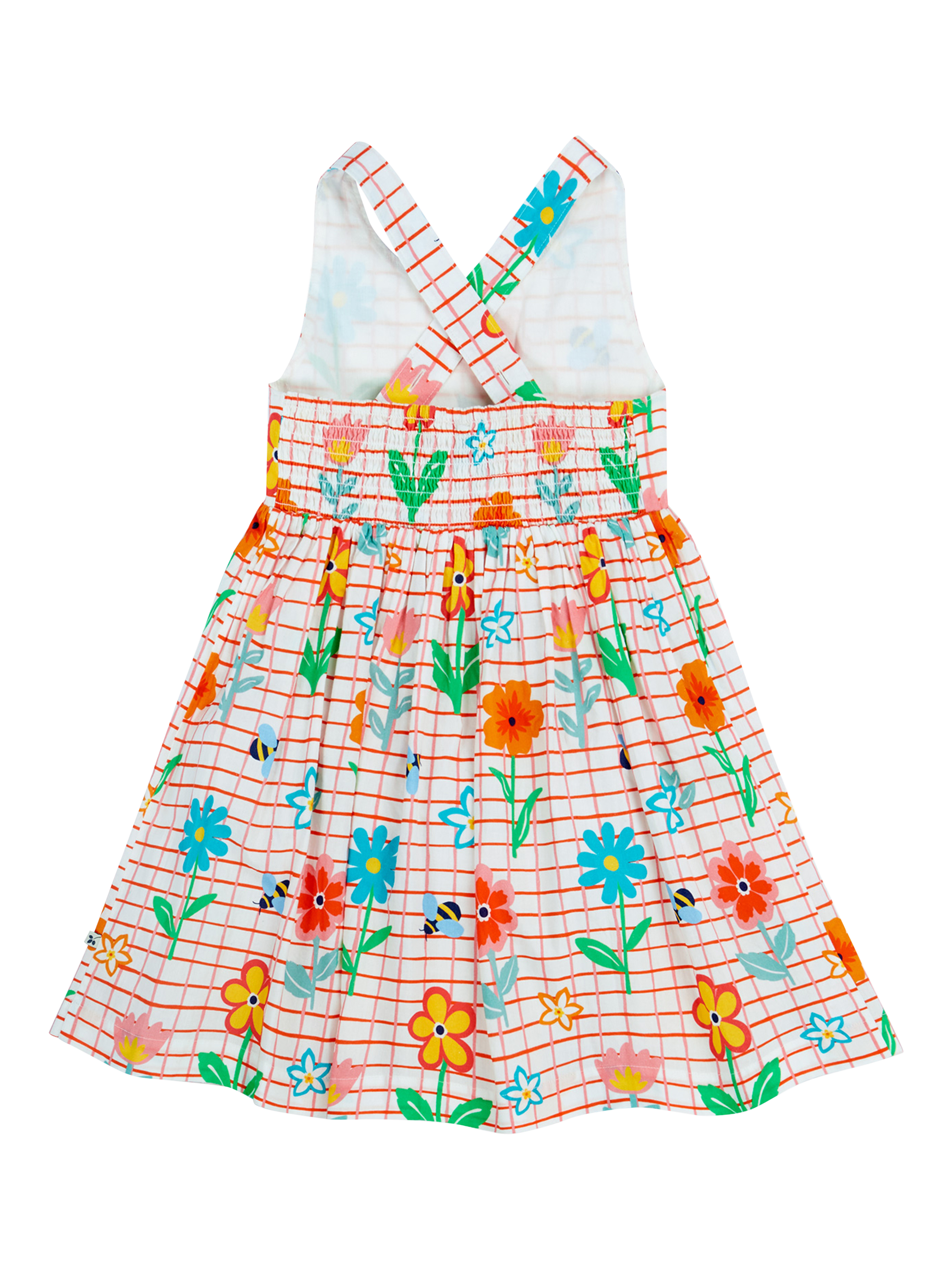 Product image 3 of 8, which shows Frugi Kids' Delphi Floral Pure Organic Cotton Dress, Paint A Floral, 2-3 years