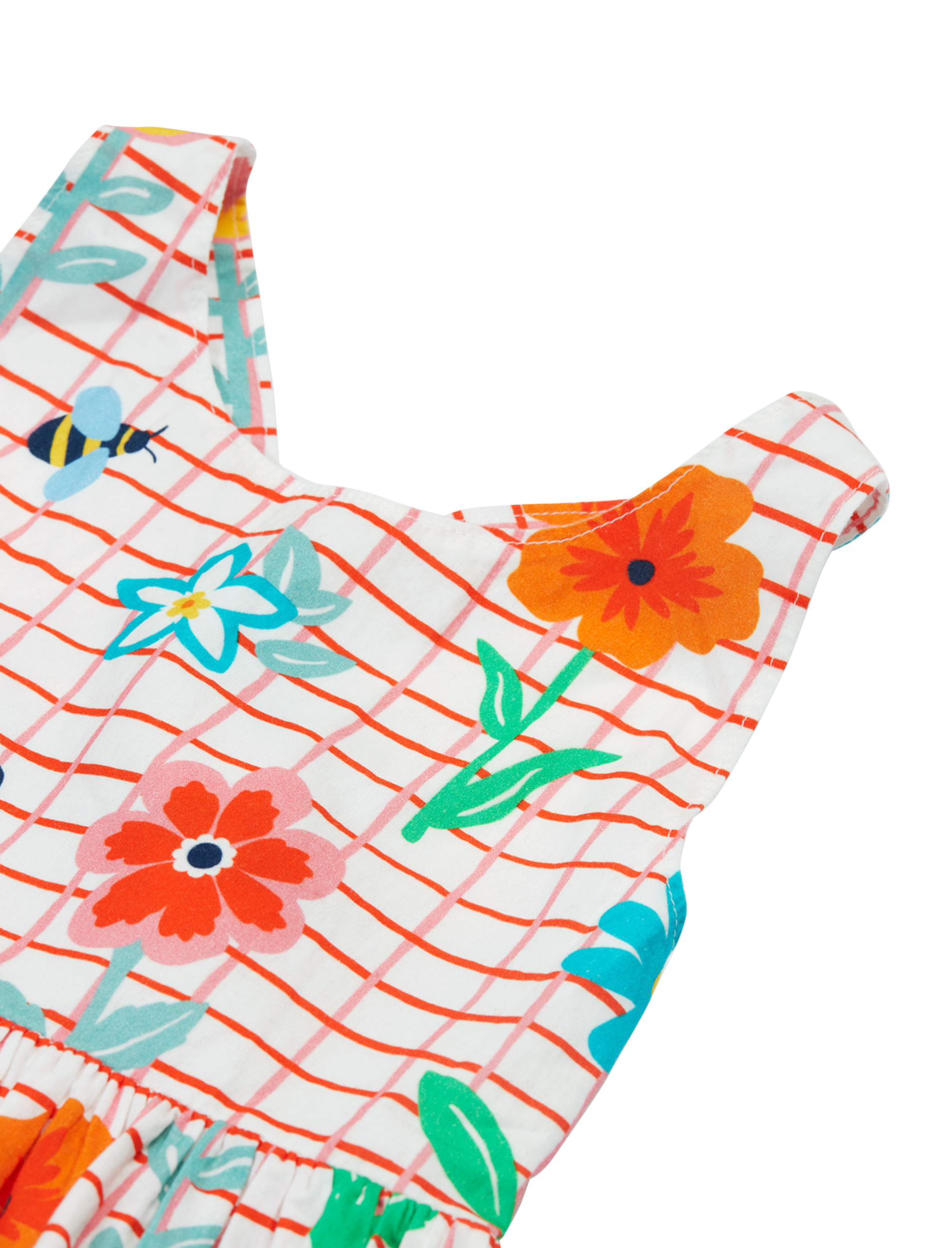 Product image 6 of 8, which shows Frugi Kids' Delphi Floral Pure Organic Cotton Dress, Paint A Floral, 2-3 years