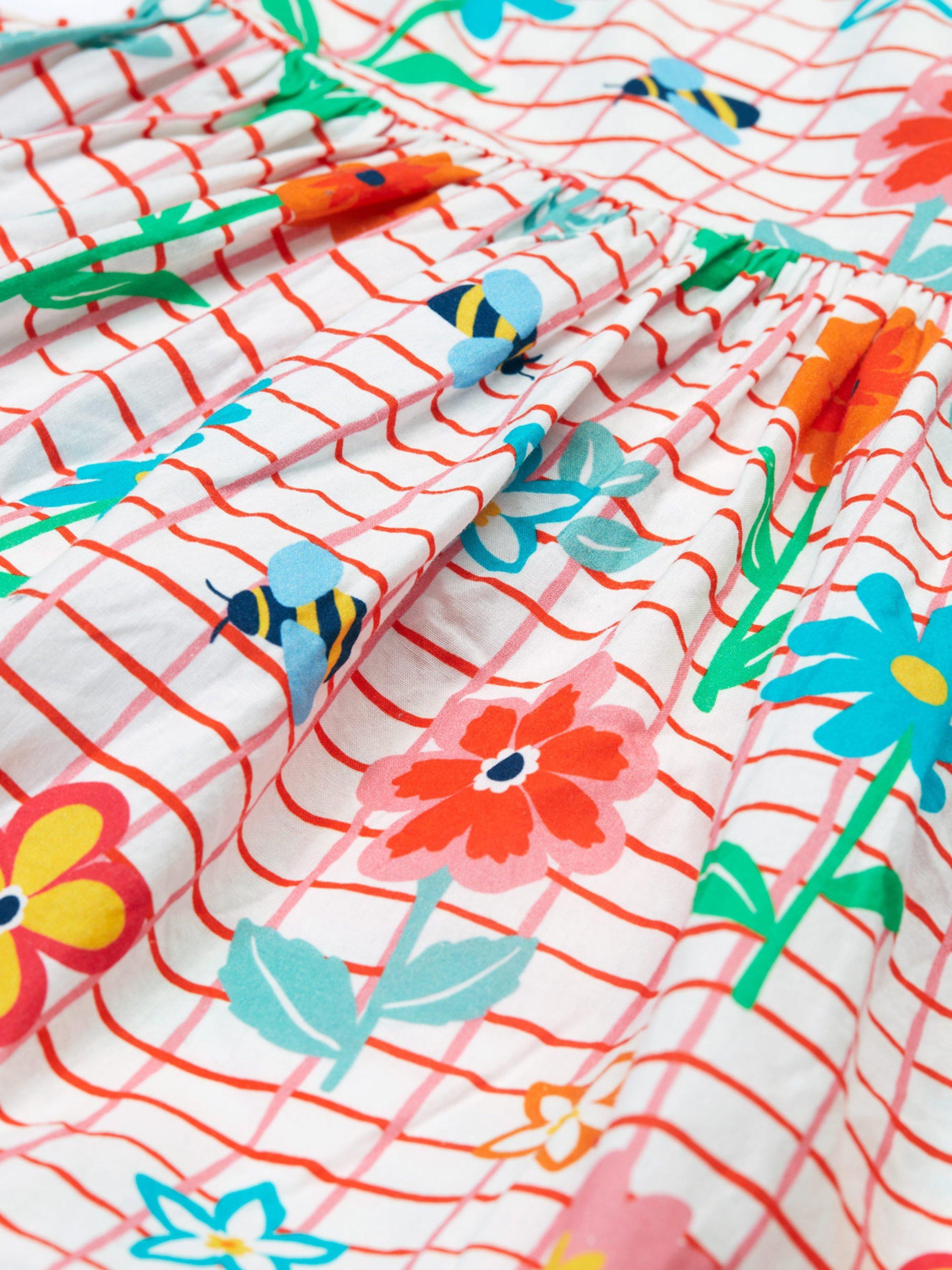 Product image 7 of 8, which shows Frugi Kids' Delphi Floral Pure Organic Cotton Dress, Paint A Floral, 2-3 years