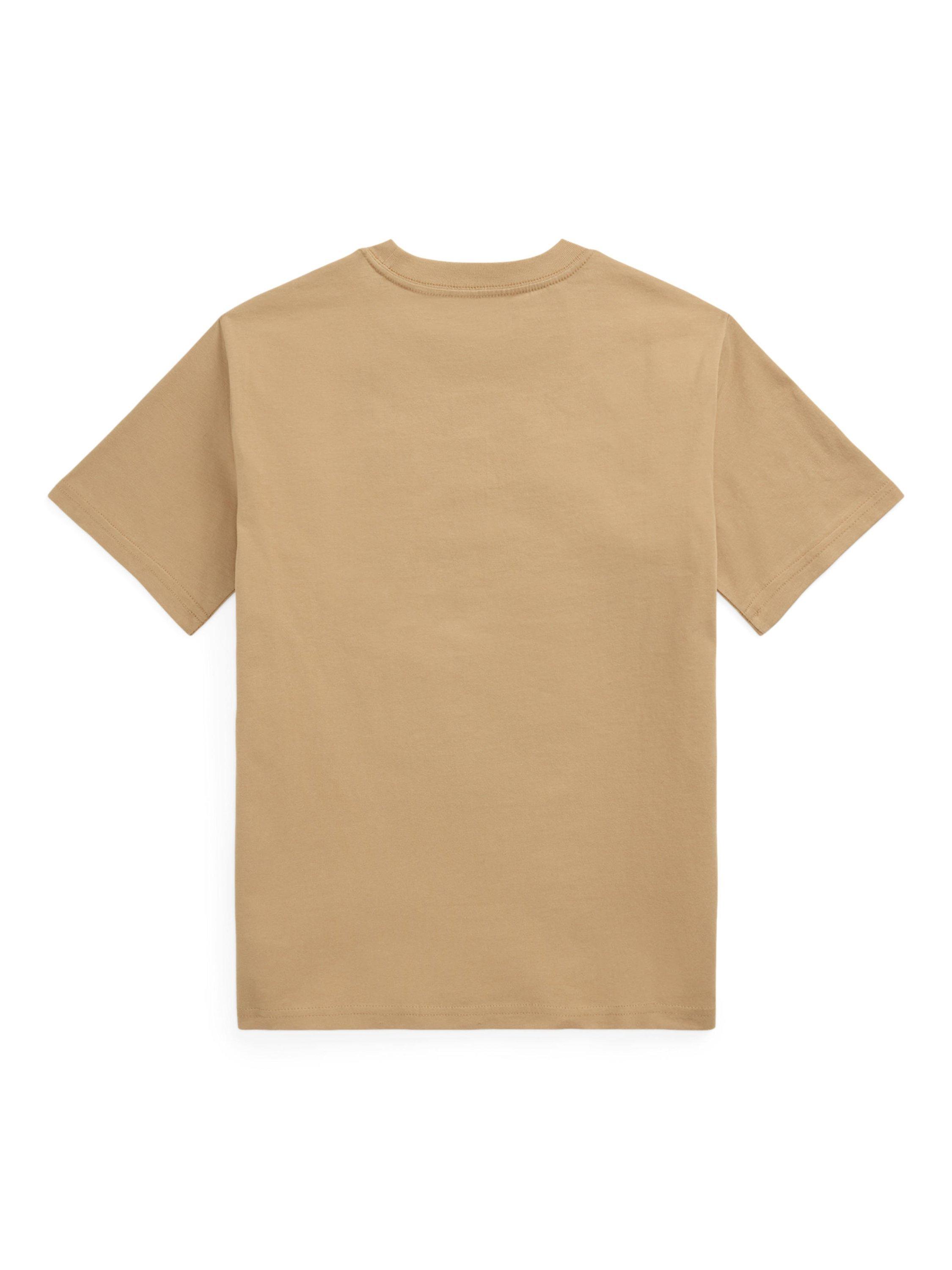 Product image 2 of 2, which shows Polo Ralph Lauren Kids' Cotton Short Sleeve Pocket T-Shirt, Vintage Khaki, 2 years