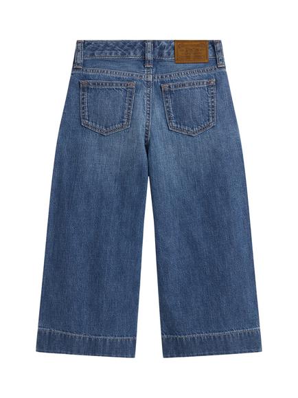 Polo Ralph Lauren Kids' Denim Wide Leg Jeans, Peajay Wash - view 2, Peajay Wash