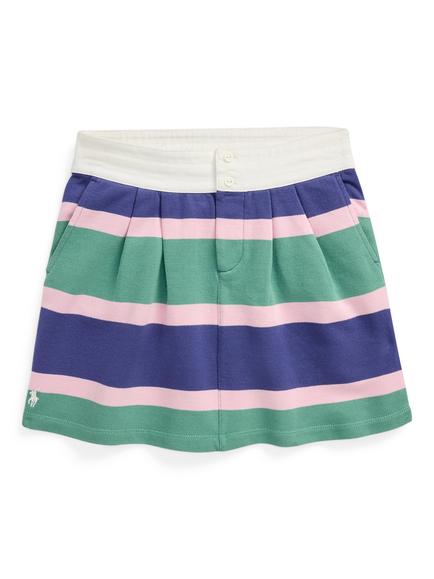 Polo Ralph Lauren Kids' Cotton Rugby Skirt, Fairway Stripe, Fairway Stripe