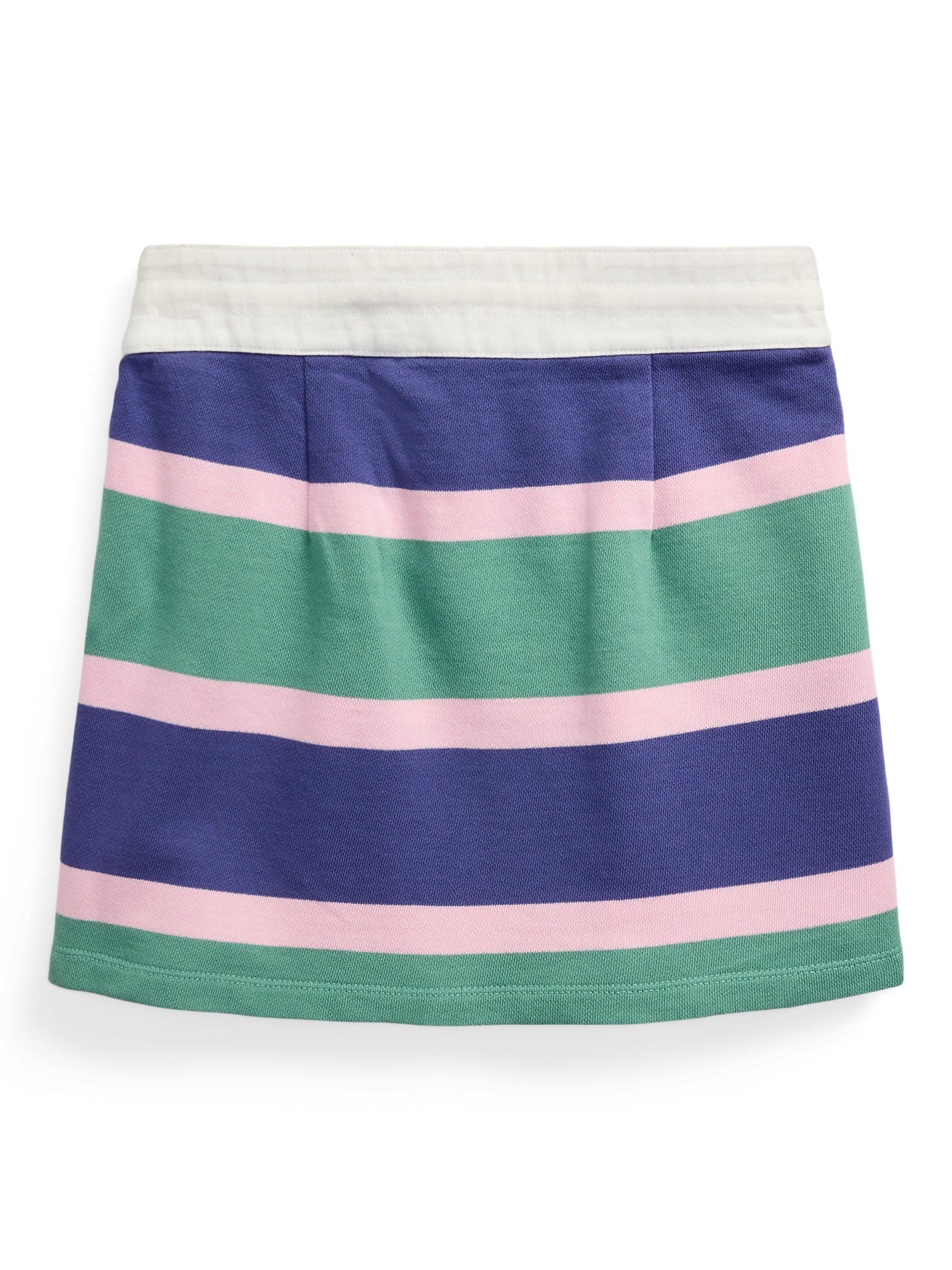 Product image 2 of 2, which shows Polo Ralph Lauren Kids' Cotton Rugby Skirt, Fairway Stripe, S