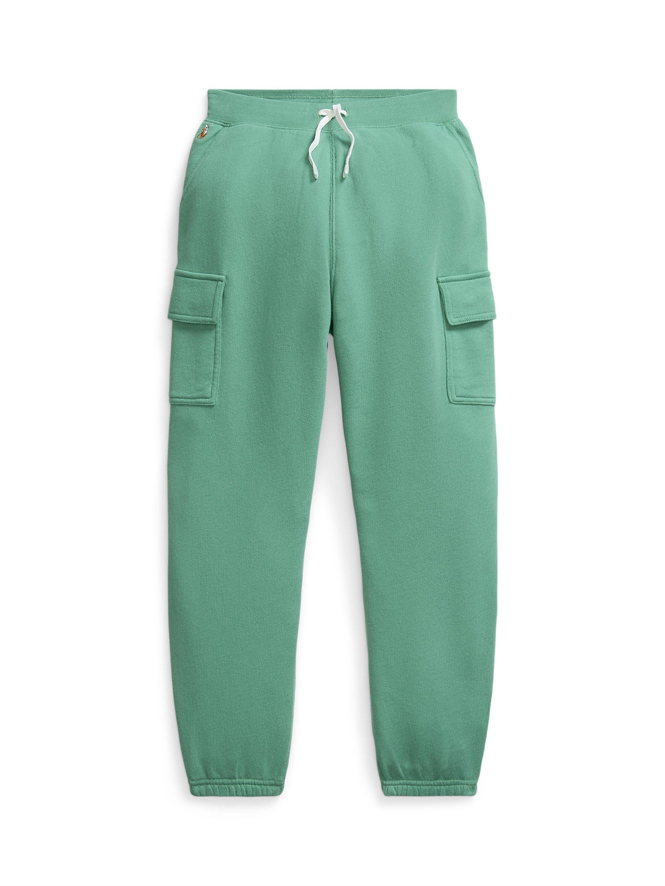 Product image 1 of 2, which shows Ralph Lauren Kids' Cotton Blend Athletic Cargo Pants, Fairway Green, S