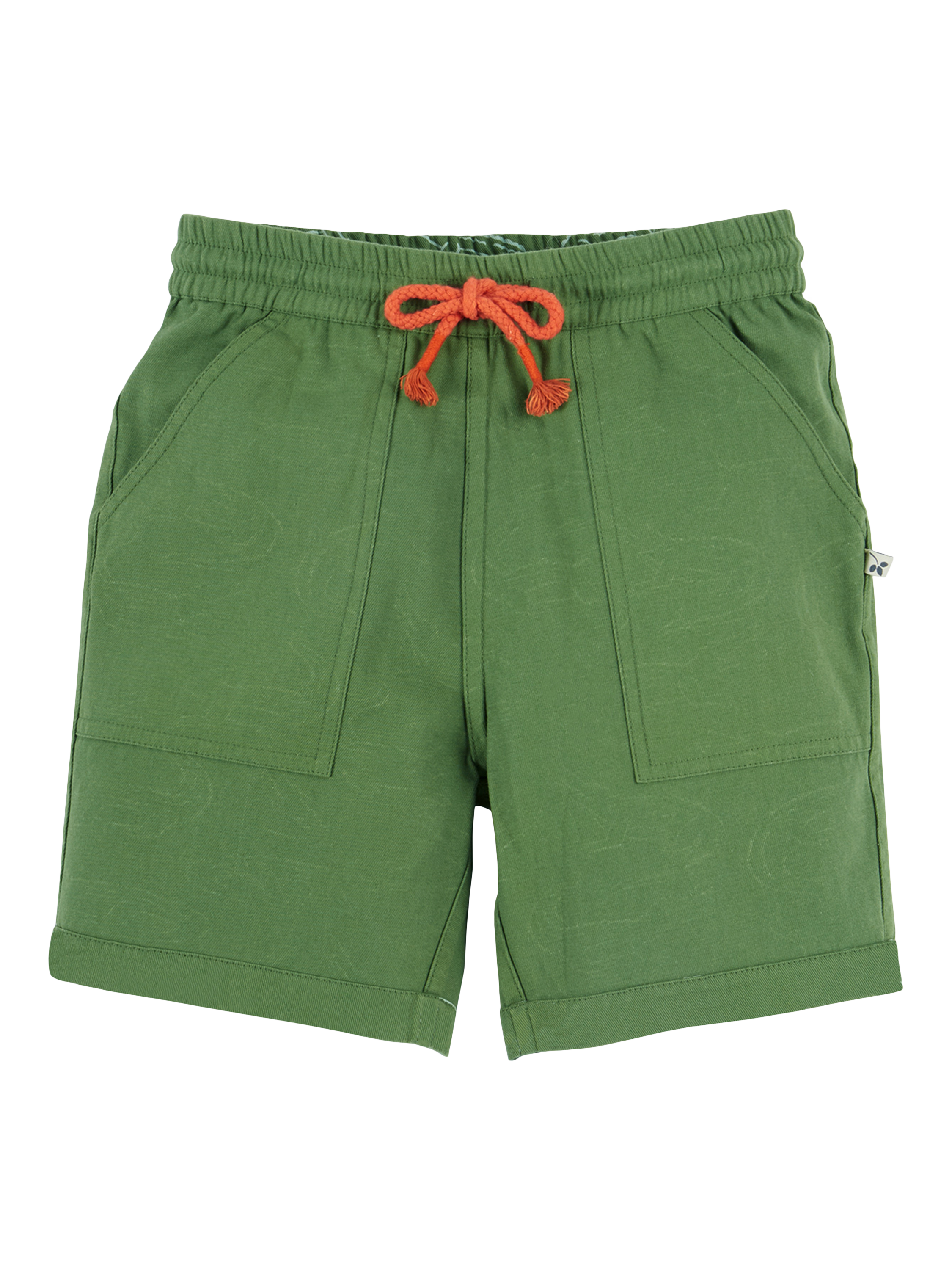 Product image 4 of 7, which shows Frugi Kids' Rocky Organic Cotton Twill Reversible Shorts, Croc Time (crte), 2-3 years