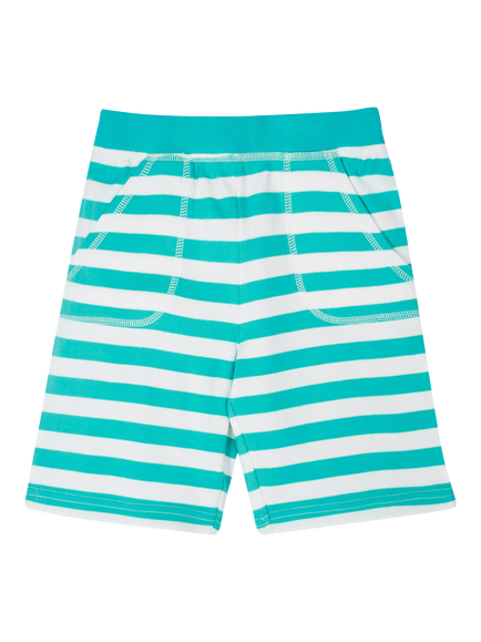 Frugi Kids' Sunny Organic Cotton Shorts, Sea Moss Stripe, Sea Moss Stripe