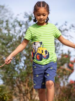 Frugi Kids' Sid Organic Cotton Stripe Applique T-Shirt, Kiwi Breton - view 2, Kiwi Breton