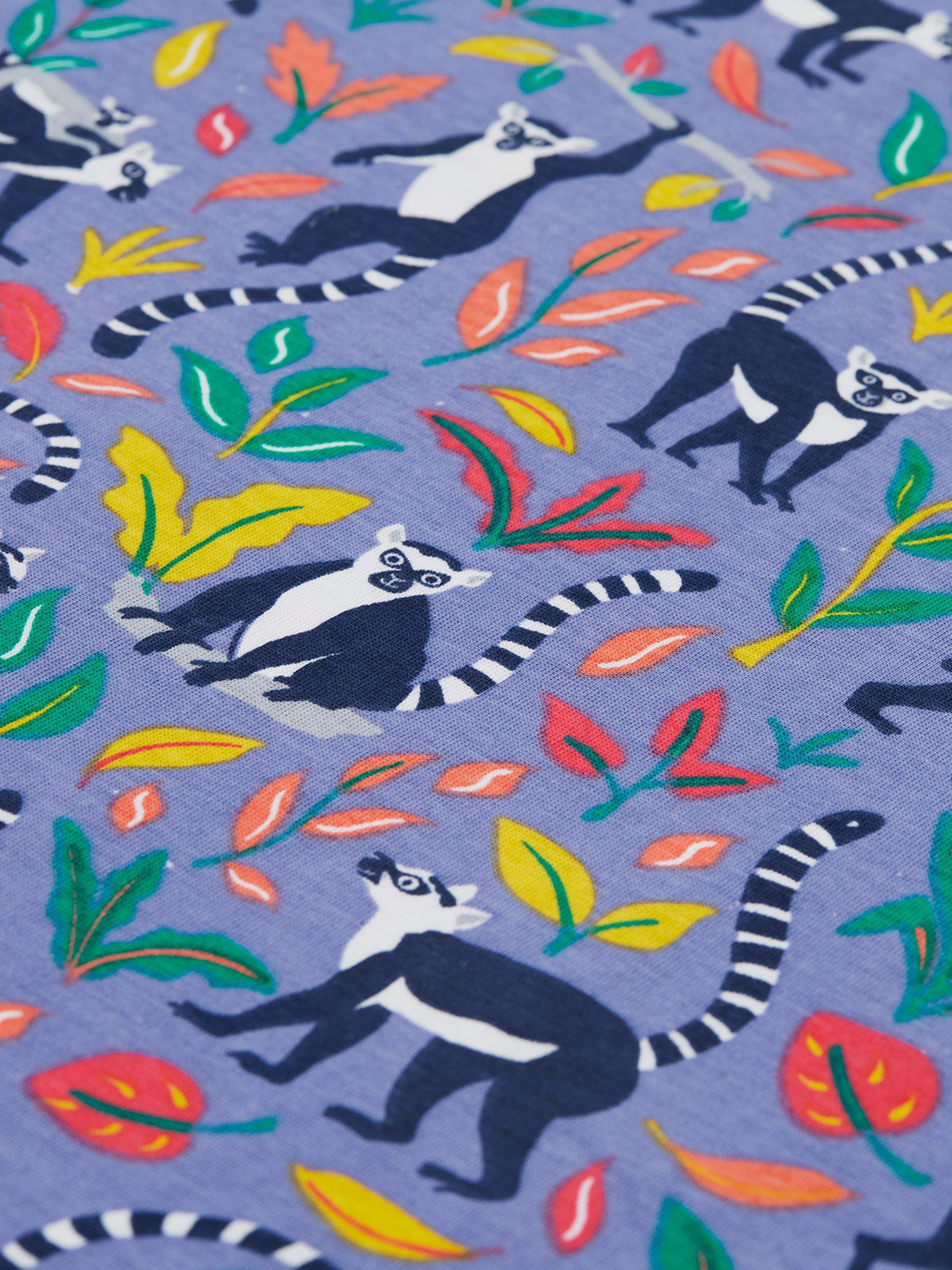 Product image 4 of 5, which shows Frugi Kids' Truro Organic Cotton Lemur Print T-Shirt , Multi, 2-3 years