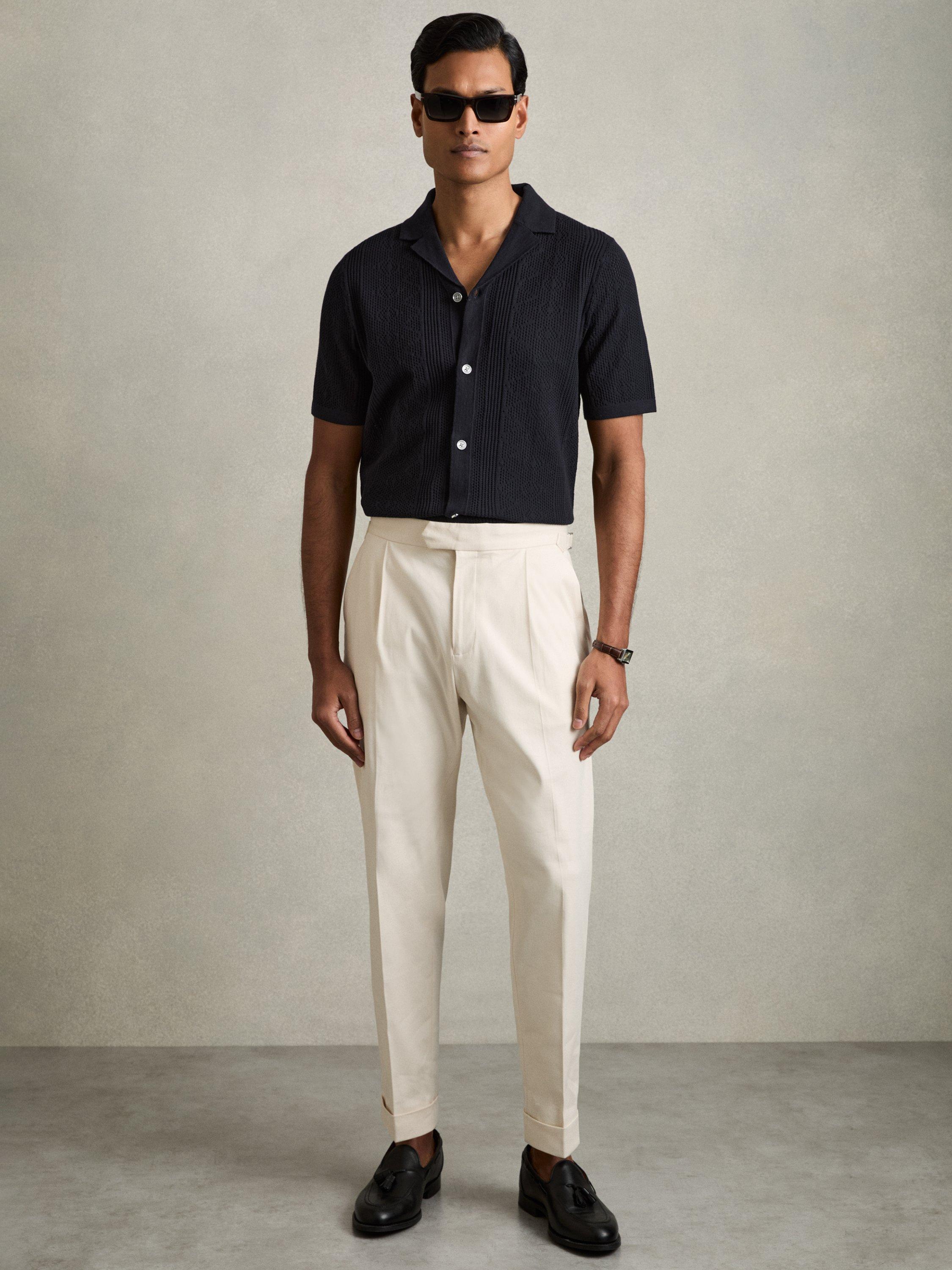 Product image 4 of 5, which shows Reiss Kipling Short Sleeve Shirt, Navy, S