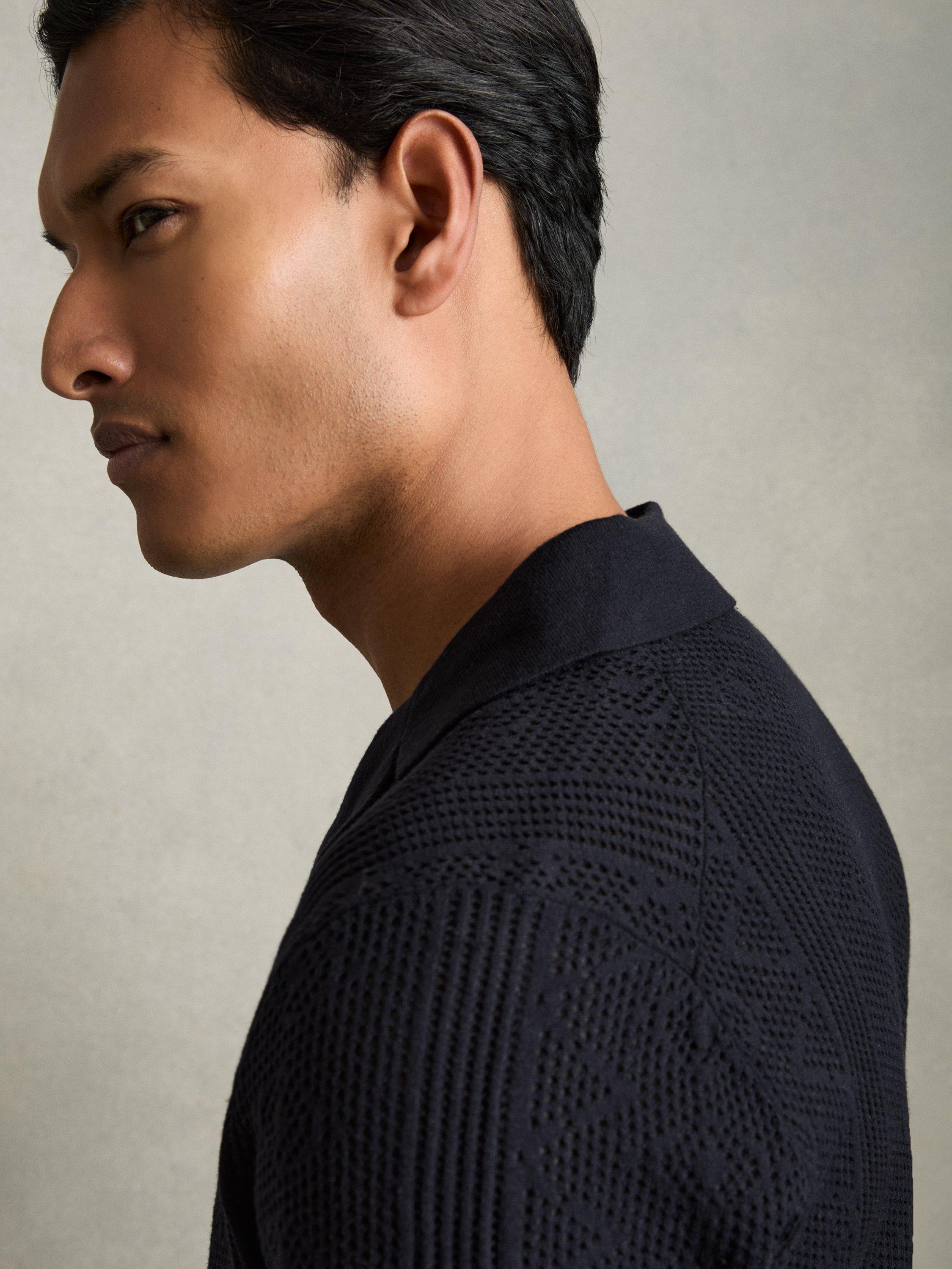 Product image 5 of 5, which shows Reiss Kipling Short Sleeve Shirt, Navy, S
