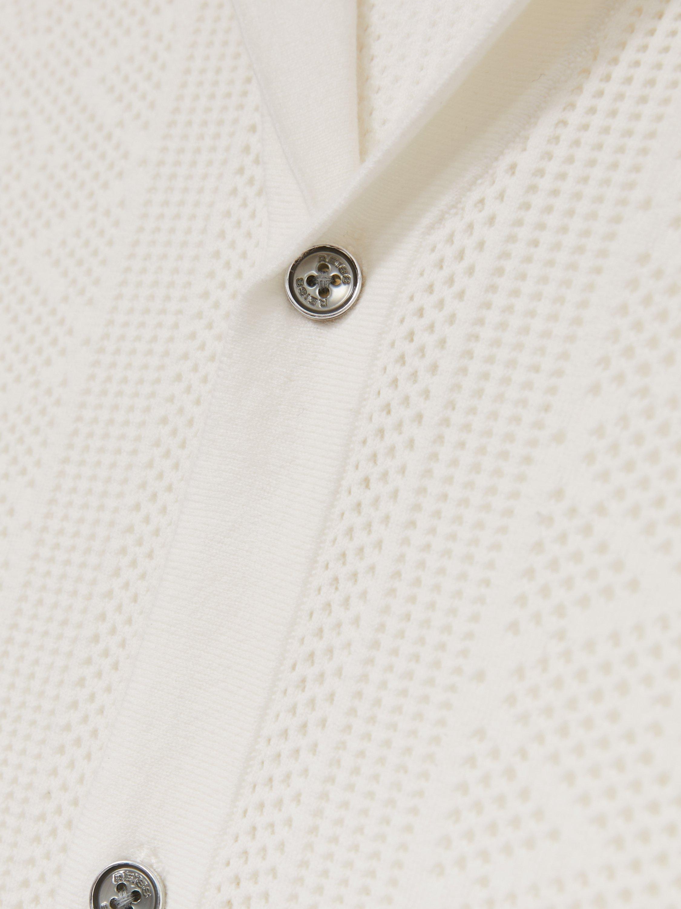 Product image 2 of 5, which shows Reiss Kipling Textured Knit Short Sleeve Shirt, White, XL