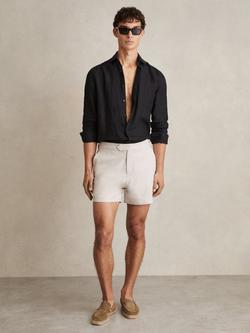 Reiss Sun Swim Shorts, Black, Off White