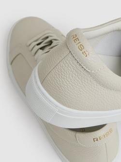 Reiss Luca Tumbled Trainers, Off White - view 2, Off White
