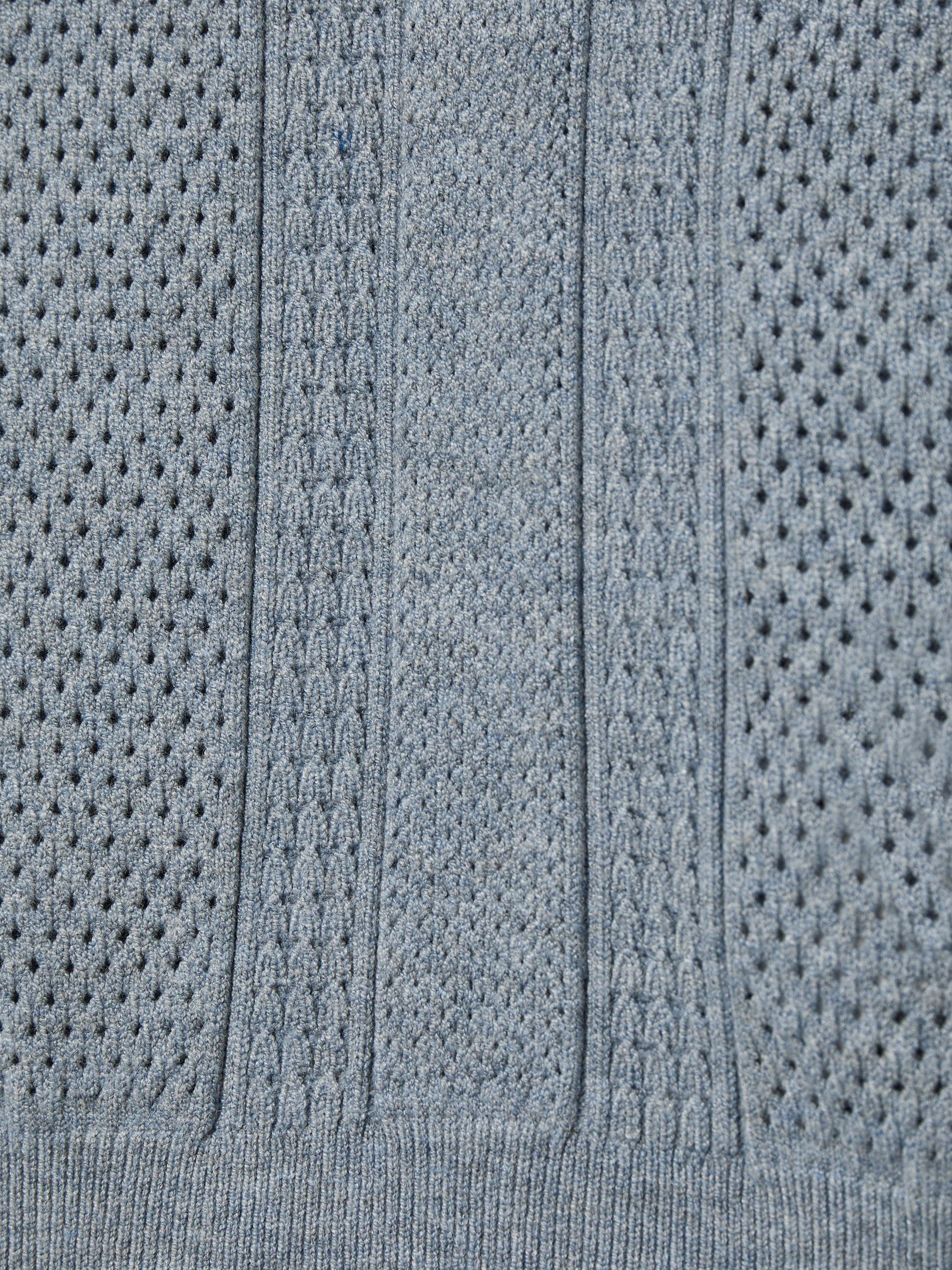 Product image 4 of 4, which shows Reiss Kids' Texas Textured Half Zip Polo Shirt, Airforce Blue, 4-5 years