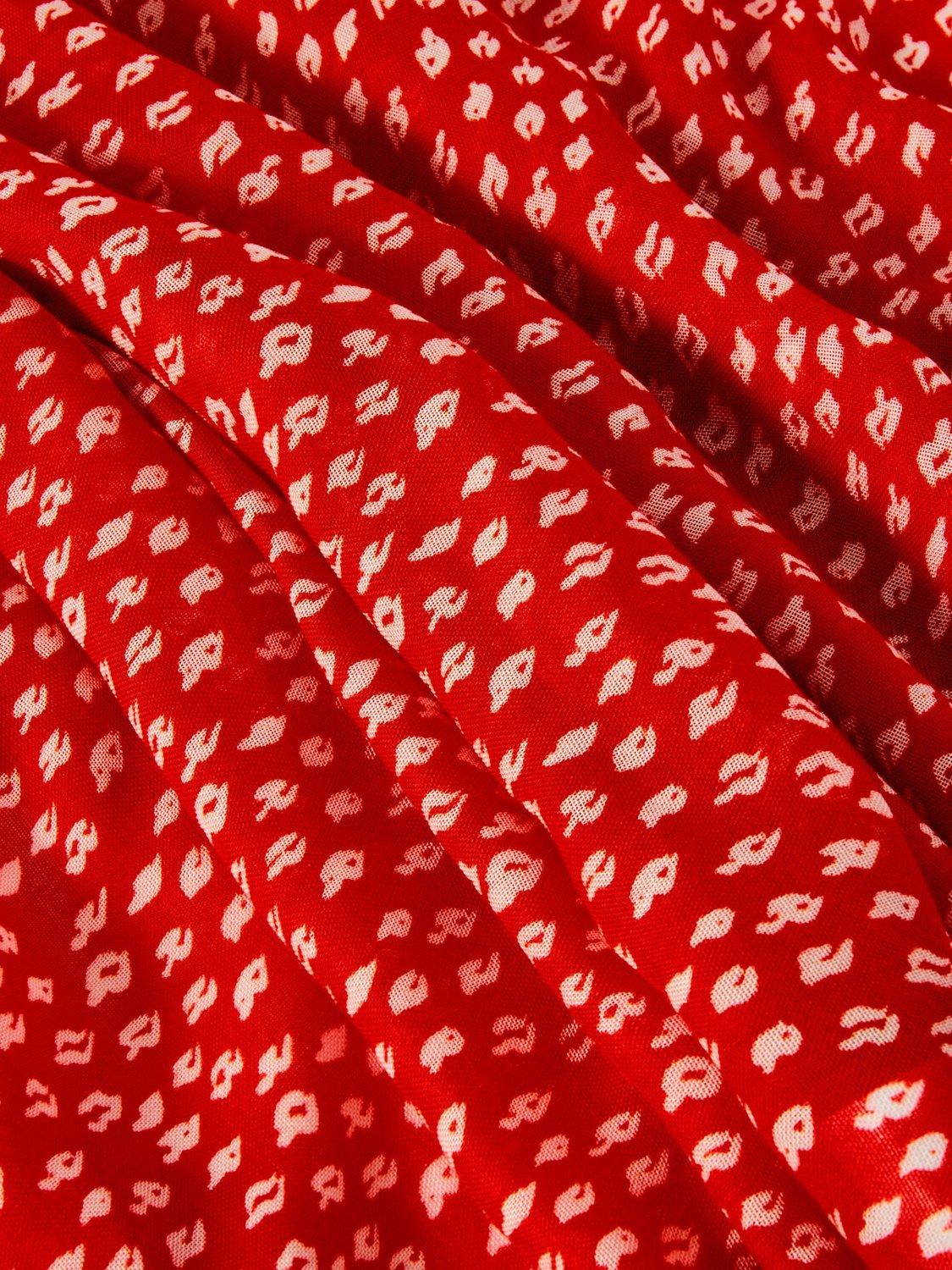 Product image 3 of 4, which shows Mint Velvet Poppy Print Scarf, Red