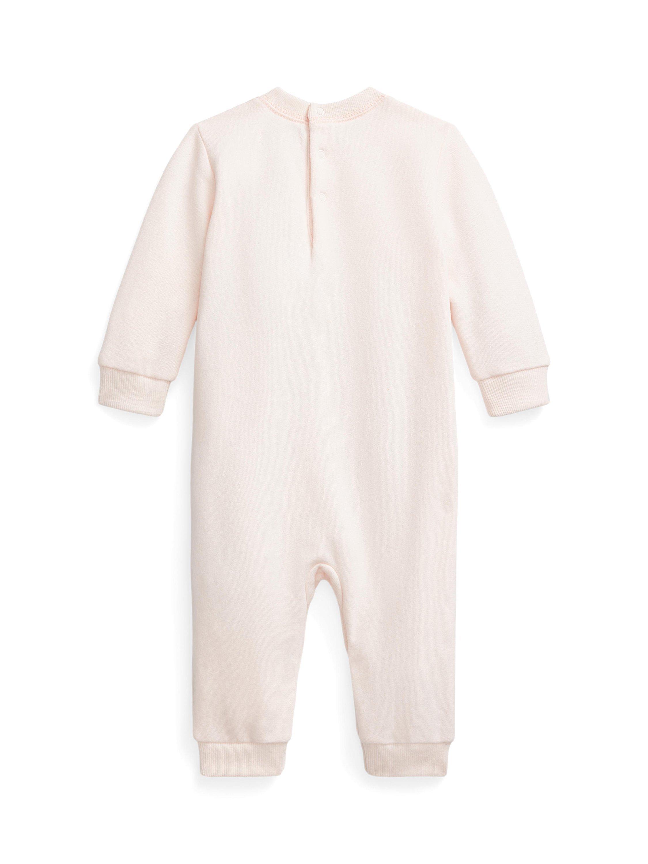 Product image 2 of 2, which shows Ralph Lauren Baby Polo Bear Romper, Delicate Pink, Newborn