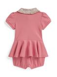 Ralph Lauren Baby Cotton Short Sleeved Peplum Bodysuit, Faded Peony
