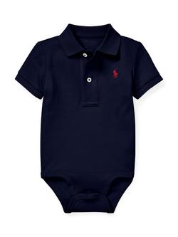 Ralph Lauren Baby Polo Bodysuit, Refined Navy, Refined Navy
