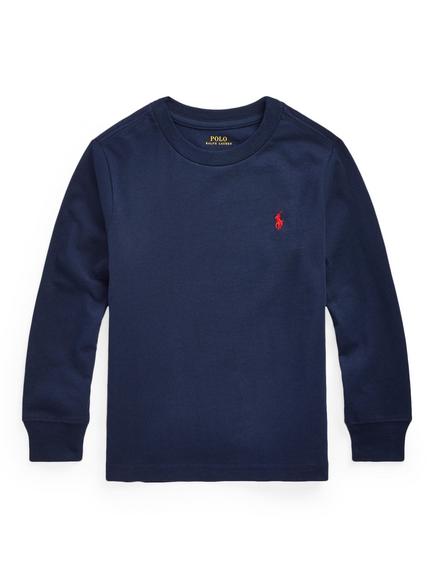 Polo Ralph Lauren Kids' Cotton Long Sleeved T-Shirt, Cruise Navy, Cruise Navy