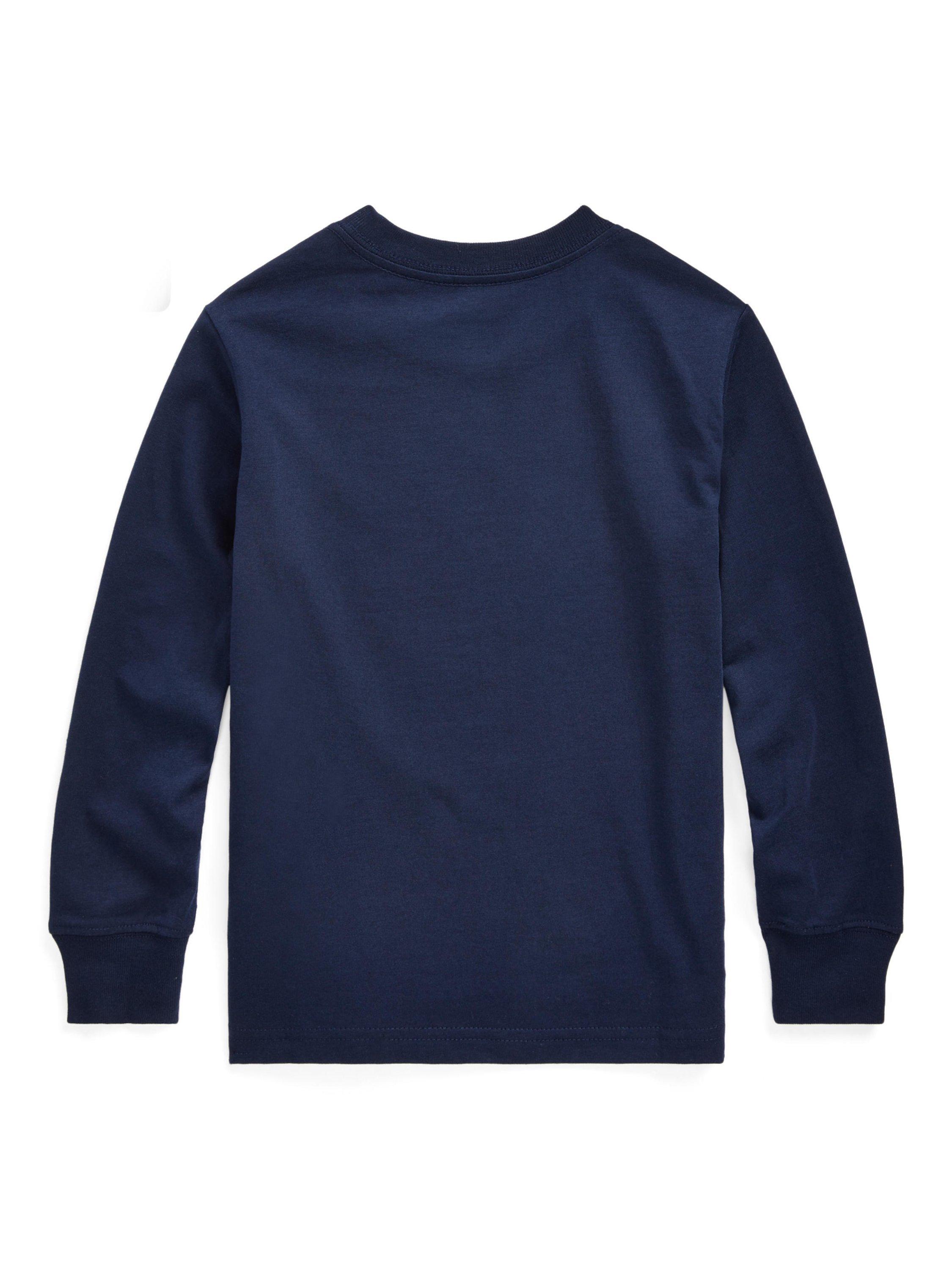 Product image 4 of 4, which shows Polo Ralph Lauren Kids' Cotton Long Sleeved T-Shirt, Cruise Navy, 2 years