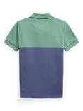 Polo Ralph Lauren Kids' Cotton Long Sleeved Colour Block Polo Shirt, Fairway Green