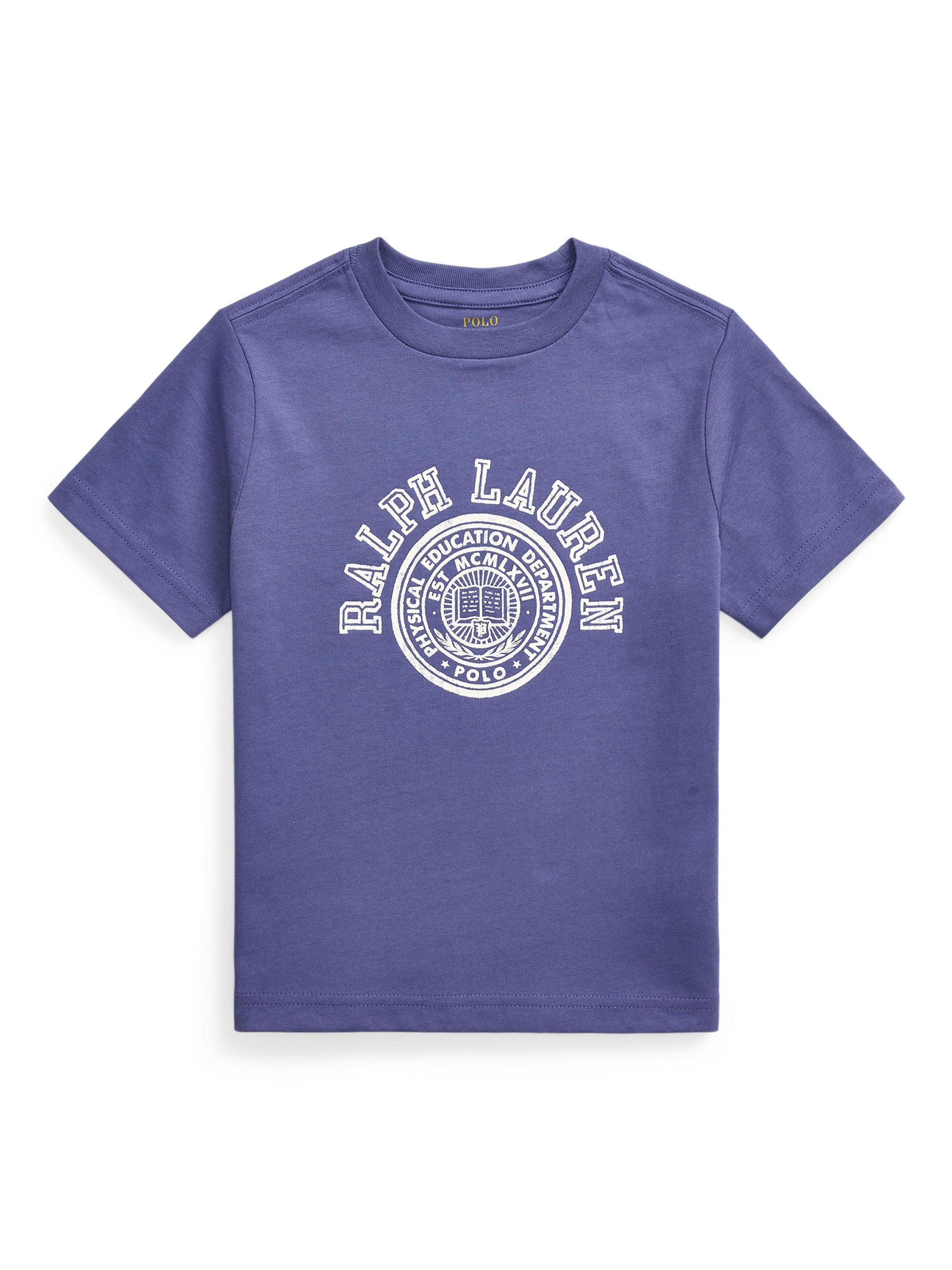 Product image 1 of 2, which shows Ralph Lauren Polo Ralph Lauren Kids' Short Sleeve Crew Neck T-Shirt, Classic Blue, 2 years