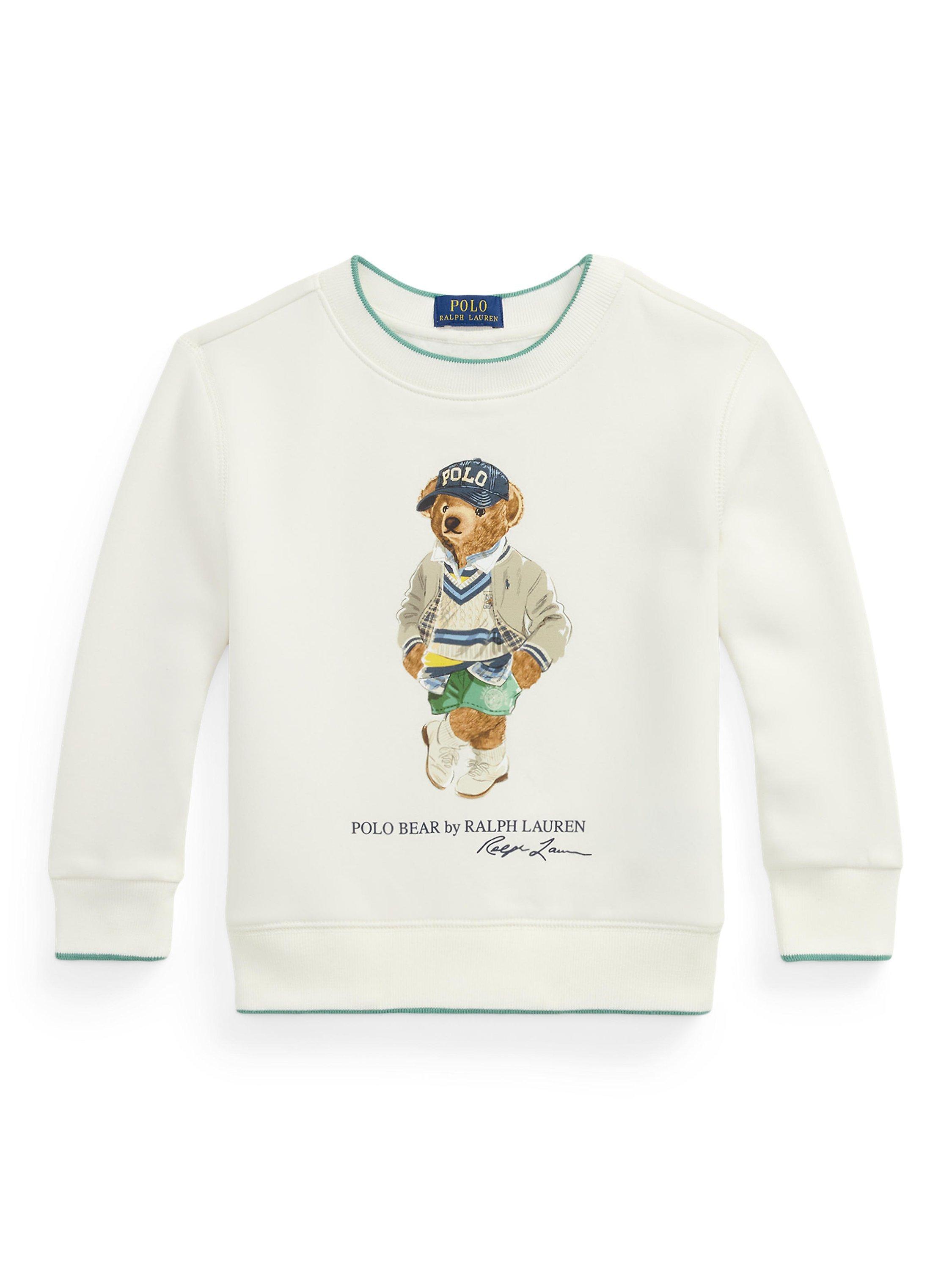 Product image 1 of 2, which shows Ralph Lauren Polo Ralph Lauren Kids' Bear Jumper, Nevis Bear, 2 years