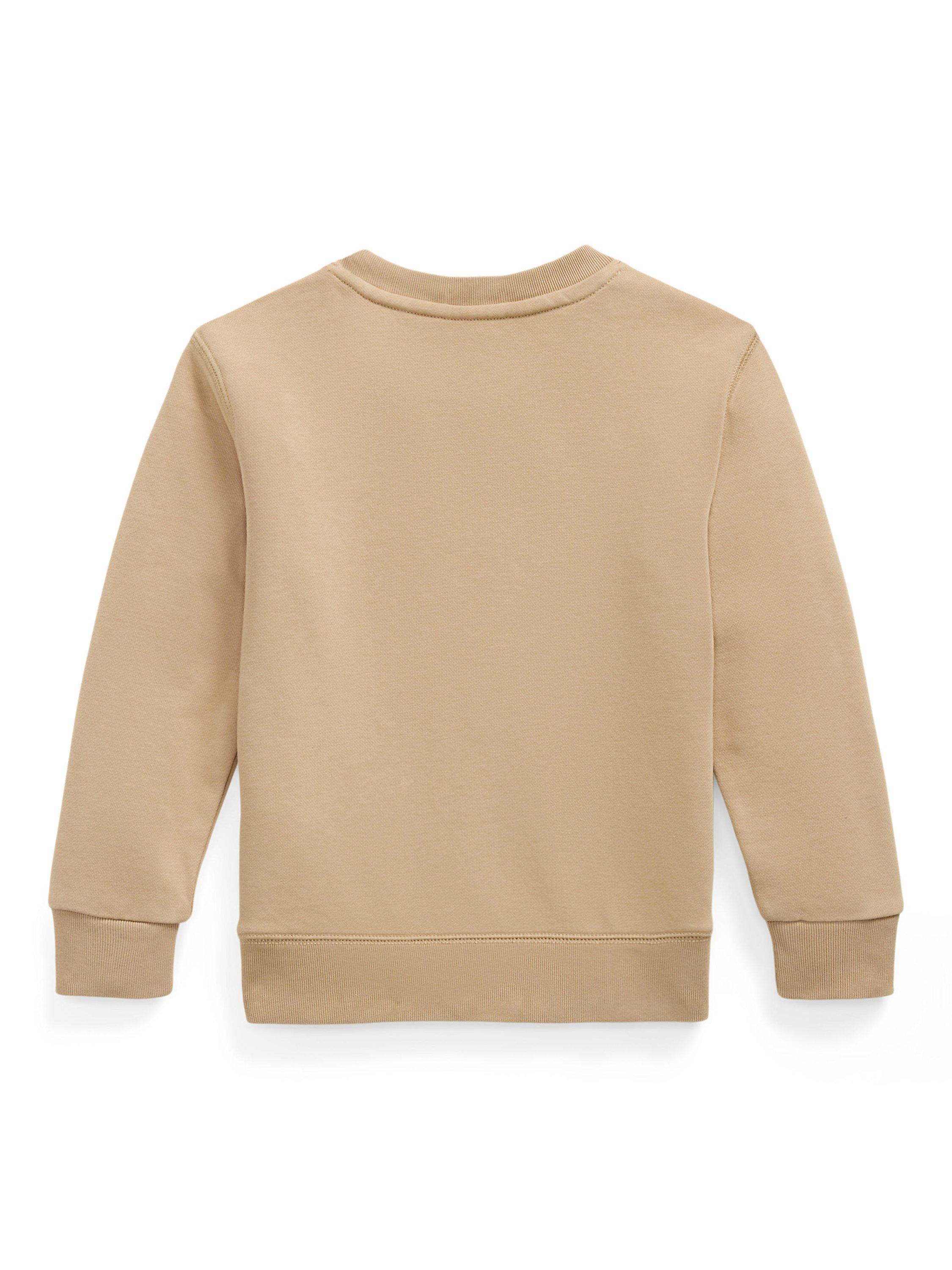 Product image 2 of 2, which shows Polo Ralph Lauren Kids' Cotton Blend Crew Neck Jumper, Vintage Khaki, 2 years