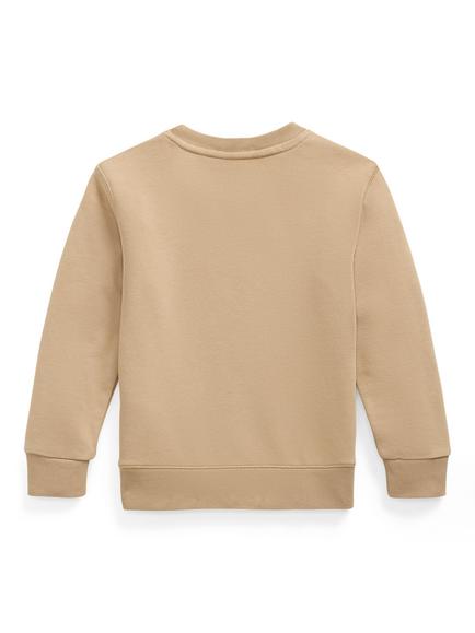 Polo Ralph Lauren Kids' Cotton Blend Crew Neck Jumper, Vintage Khaki - view 2, Vintage Khaki