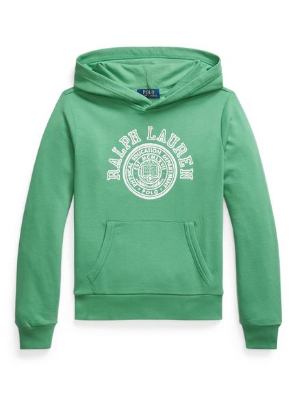 Ralph Lauren Kids' Cotton Blend Emblem Hoodie, Raft Green, Raft Green