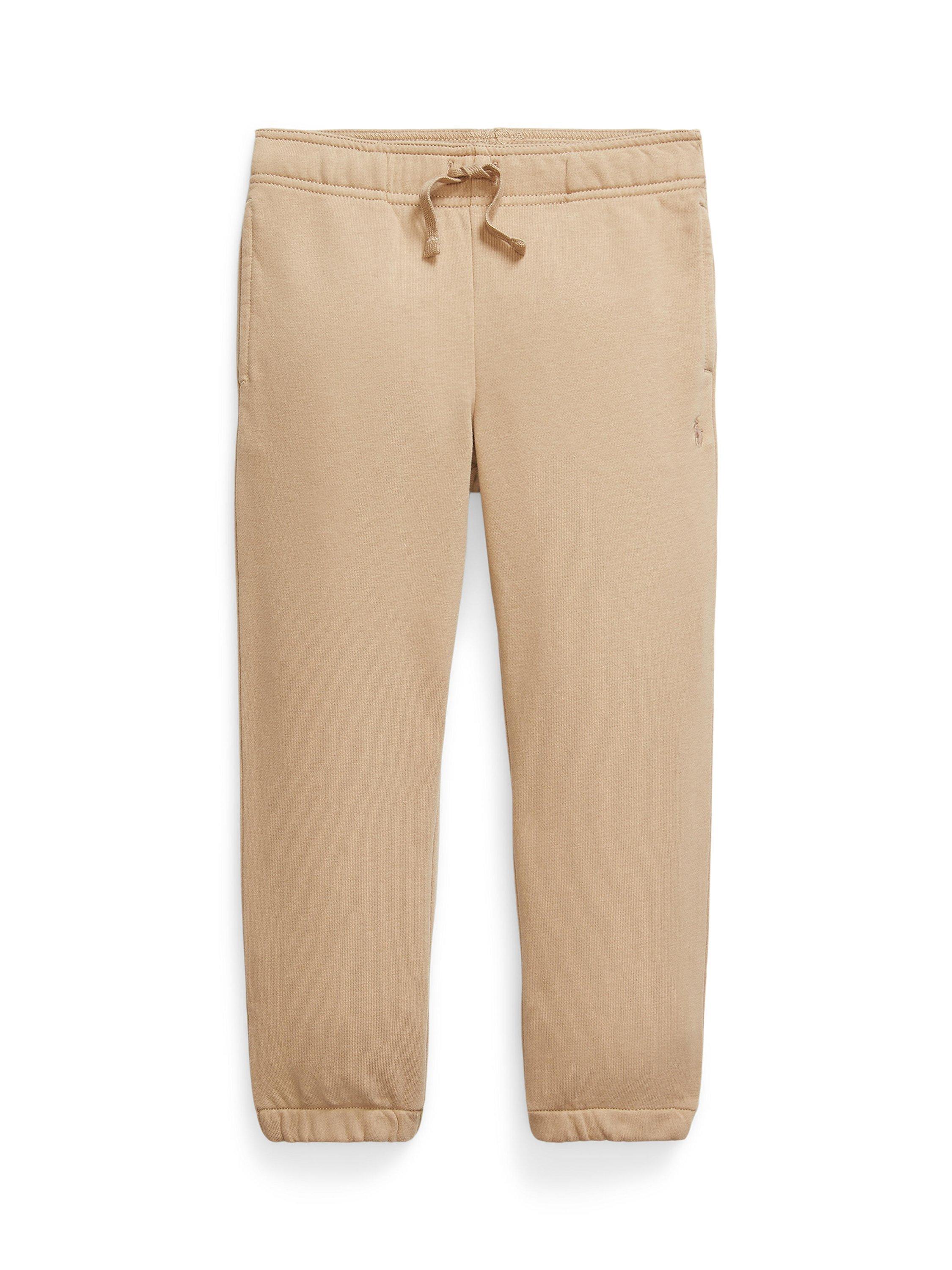 Product image 1 of 2, which shows Ralph Lauren Kids' Cotton Blend Drawstring Sweat Pants, Vintage Khaki, S