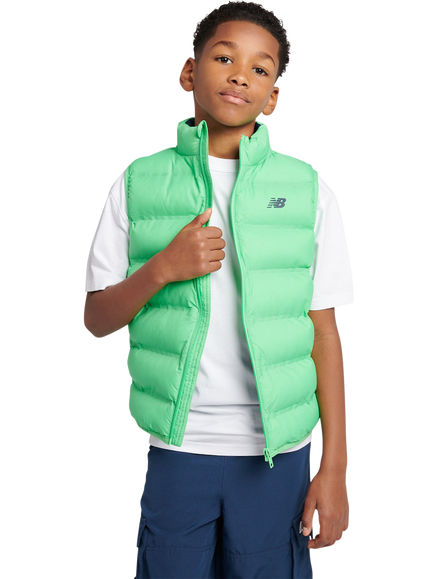 New Balance Kids' Quilted Gilet, Green Apple, Green Apple