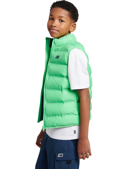 New Balance Kids' Quilted Gilet, Green Apple - view 2, Green Apple