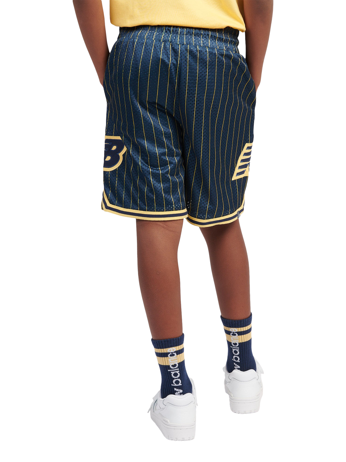 Product image 3 of 10, which shows New Balance Kids' Hoops Shorts, Navy, 7-8 years