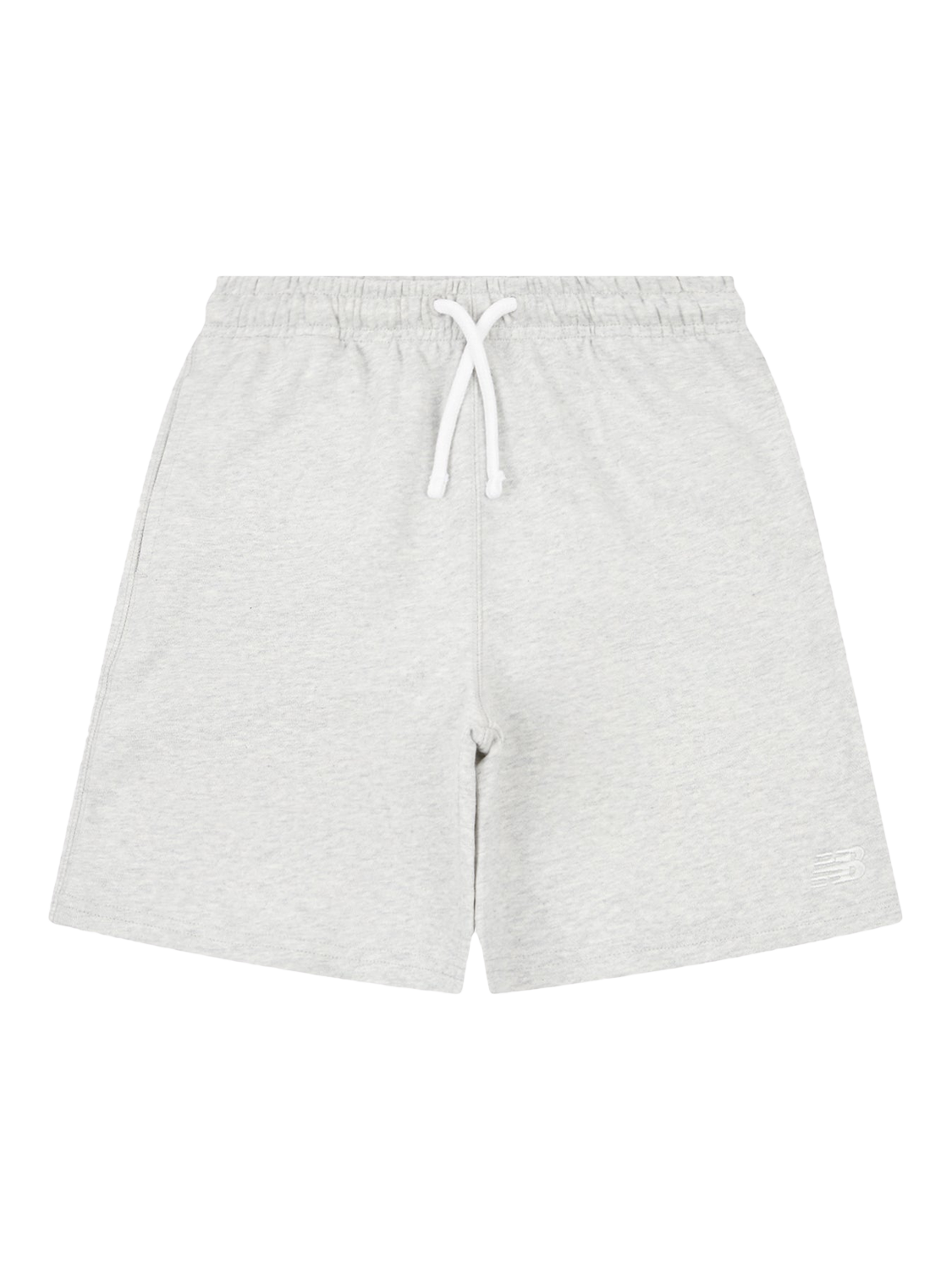 Product image 1 of 3, which shows New Balance Kids' French Terry Small Logo Shorts, Ash Heather, 7-8 years