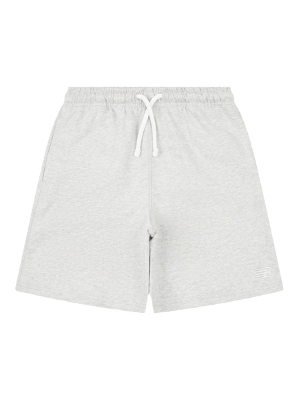 New Balance Kids' French Terry Small Logo Shorts, Ash Heather
