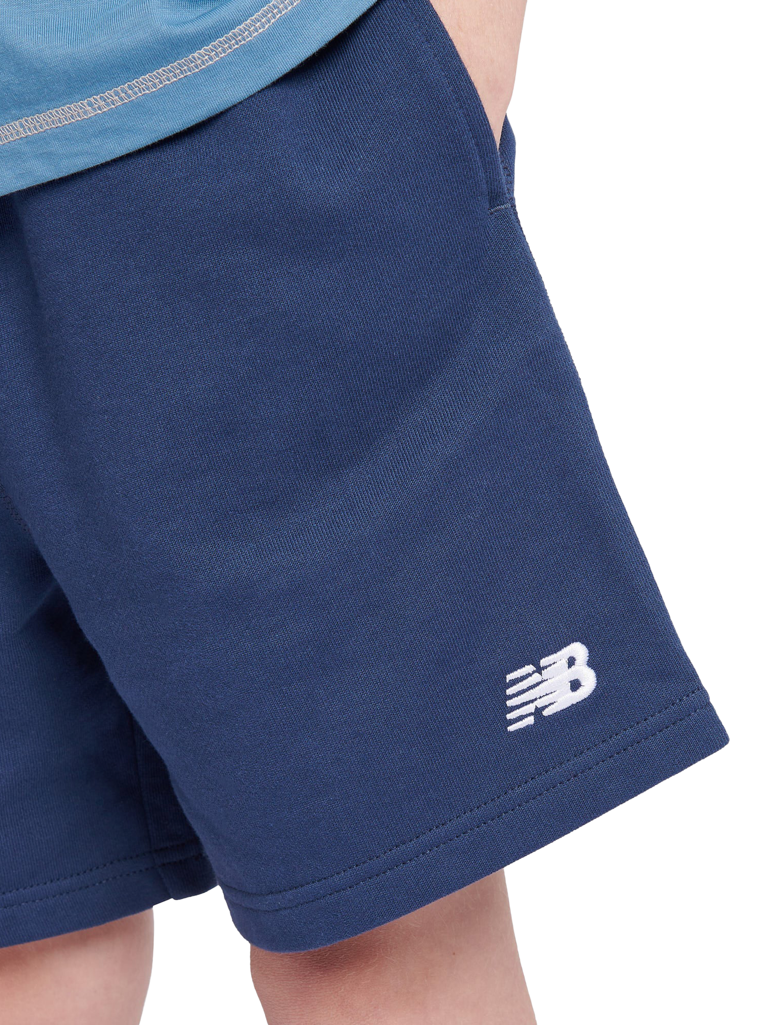 Product image 4 of 9, which shows New Balance Kids' Logo Shorts, Navy, 7-8 years