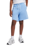New Balance Kids' French Terry Small Logo Shorts, Electric Sky