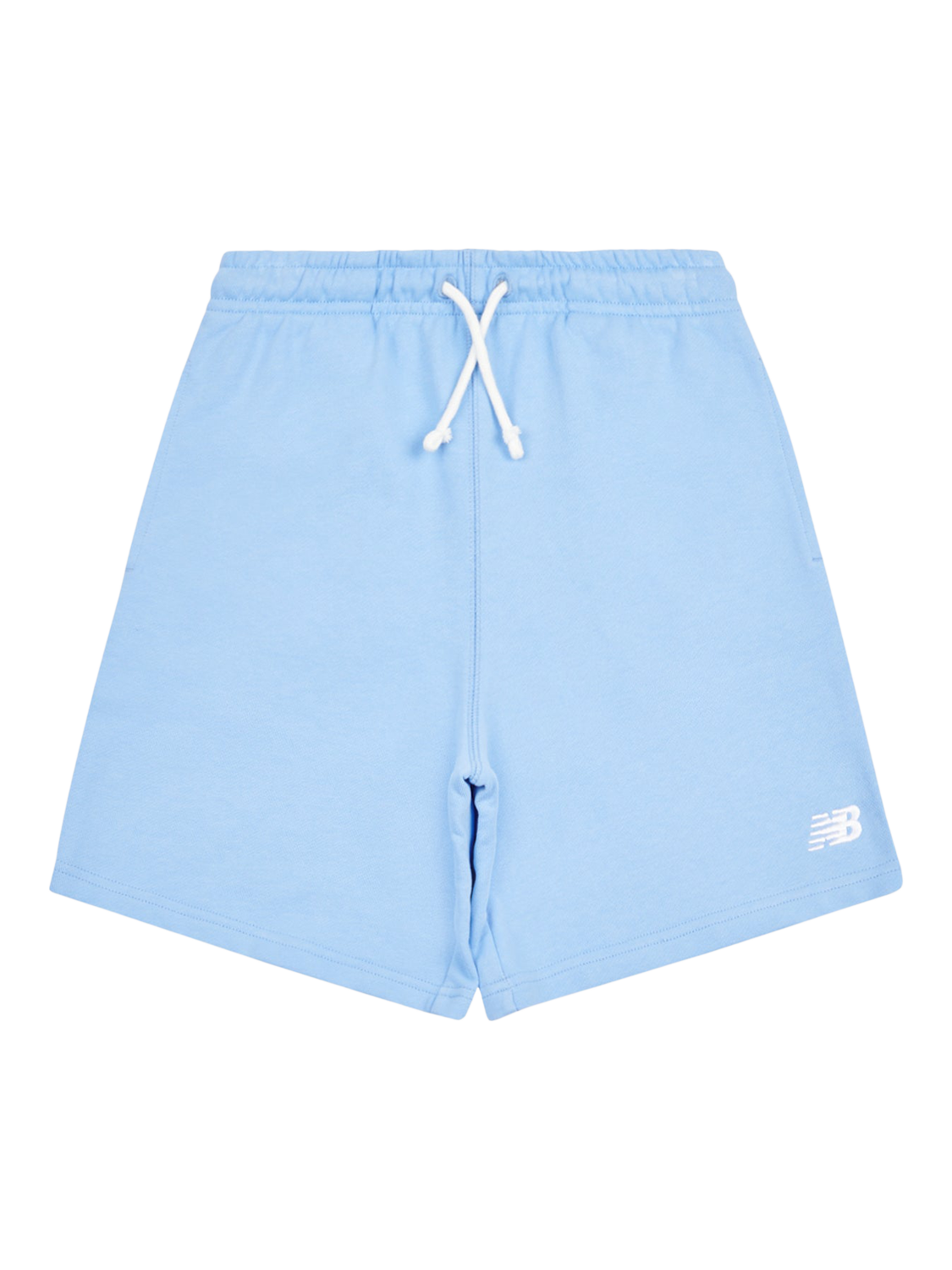 Product image 6 of 8, which shows New Balance Kids' French Terry Small Logo Shorts, Electric Sky, 7-8 years