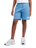 New Balance Kids' Cotton Drawstring Shorts, Blue Laguna
