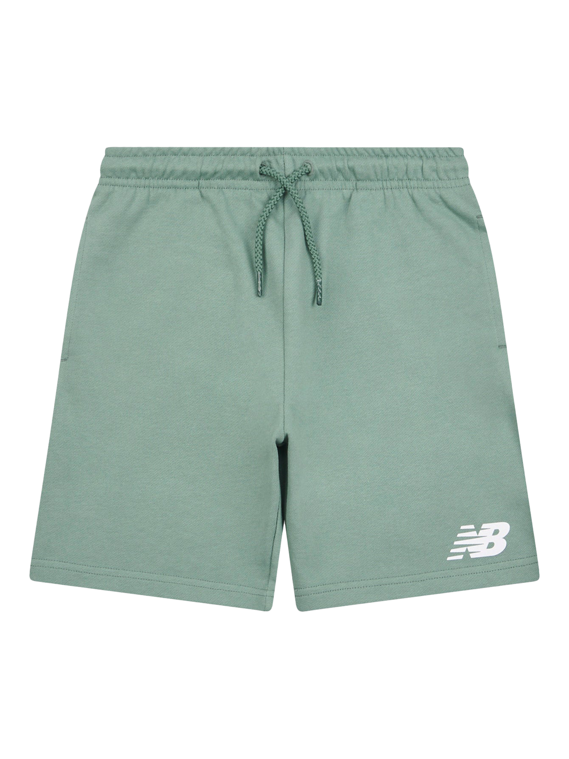 Product image 1 of 3, which shows New Balance Kids' Stacked Logo Shorts, Dark Juniper, 7-8 years