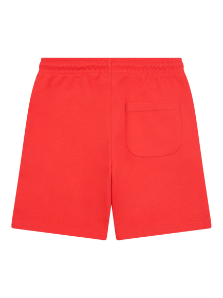 New Balance Kids' Cotton Stacked Logo Shorts, True Red - view 2, True Red