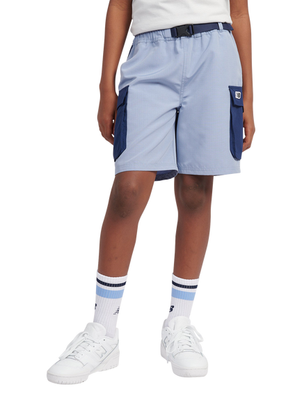 New Balance Kids' Premium Zip Pocket Shorts, Dusk Shower, Dusk Shower
