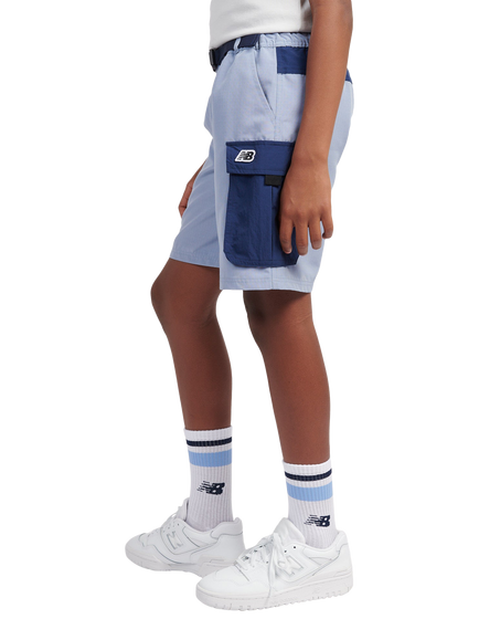 New Balance Kids' Premium Zip Pocket Shorts, Dusk Shower - view 2, Dusk Shower