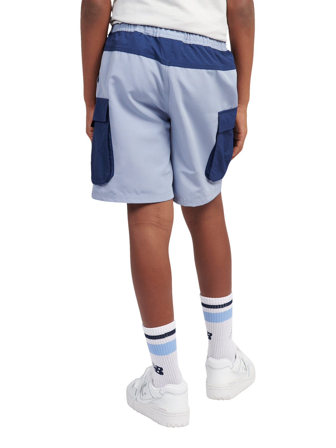 Product image 3 of 8, which shows New Balance Kids' Premium Zip Pocket Shorts, Dusk Shower, 7-8 years