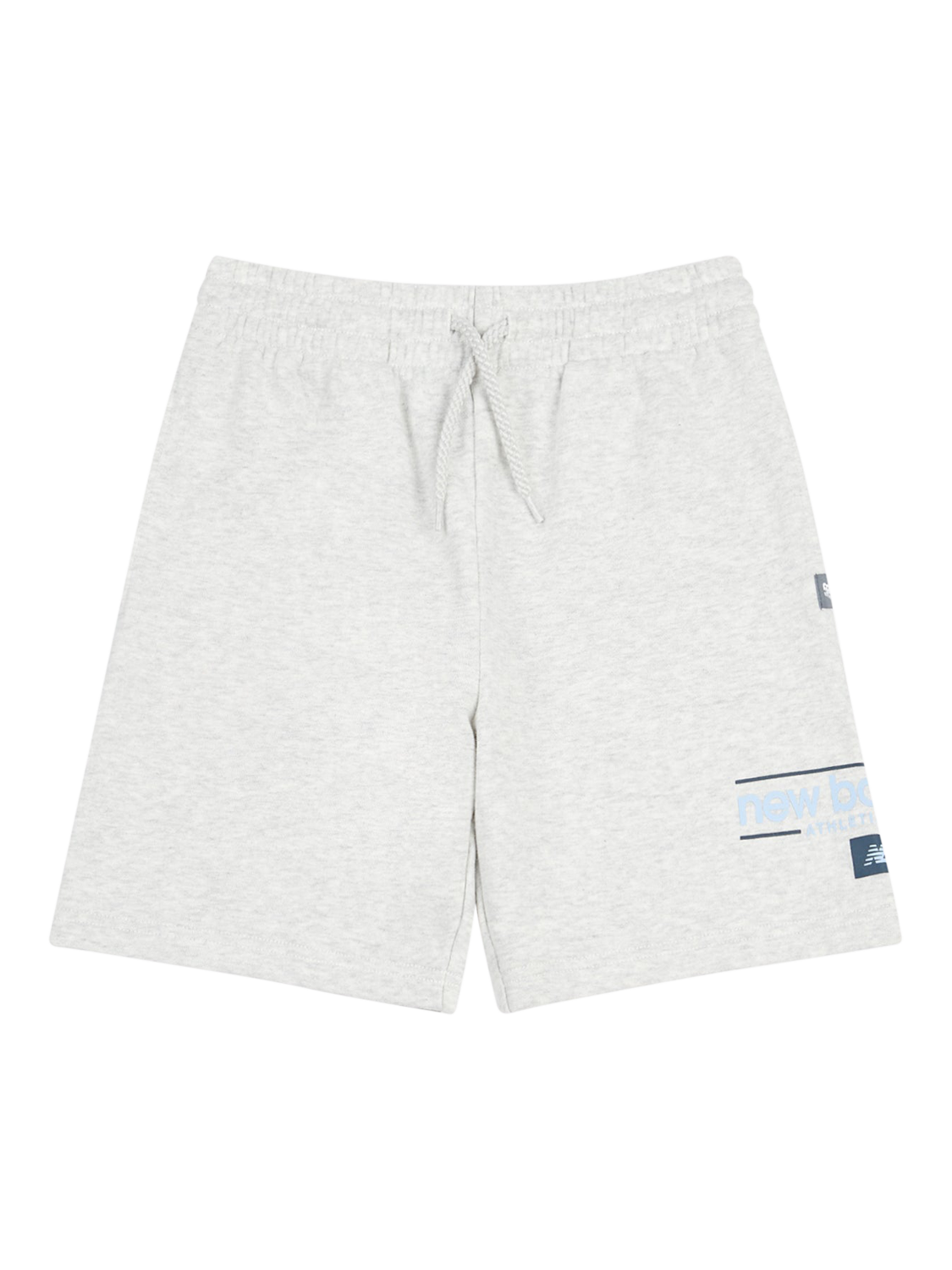 Product image 6 of 9, which shows New Balance Kids' Cotton Shoe Graphic Shorts, Ash Heather, 7-8 years