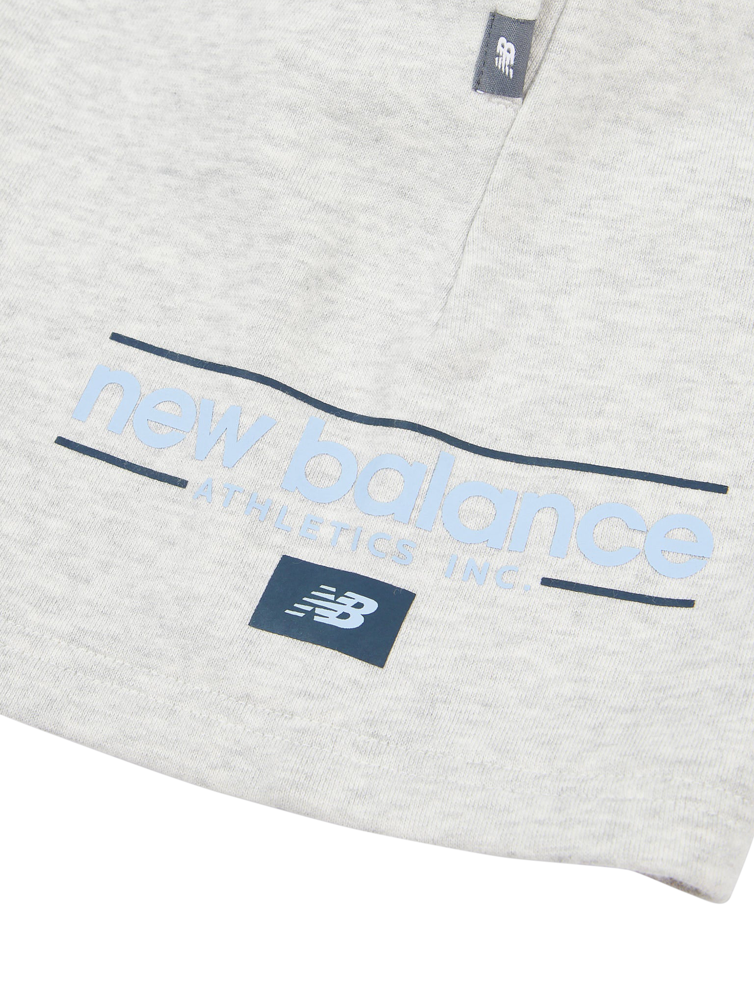 Product image 9 of 9, which shows New Balance Kids' Cotton Shoe Graphic Shorts, Ash Heather, 7-8 years