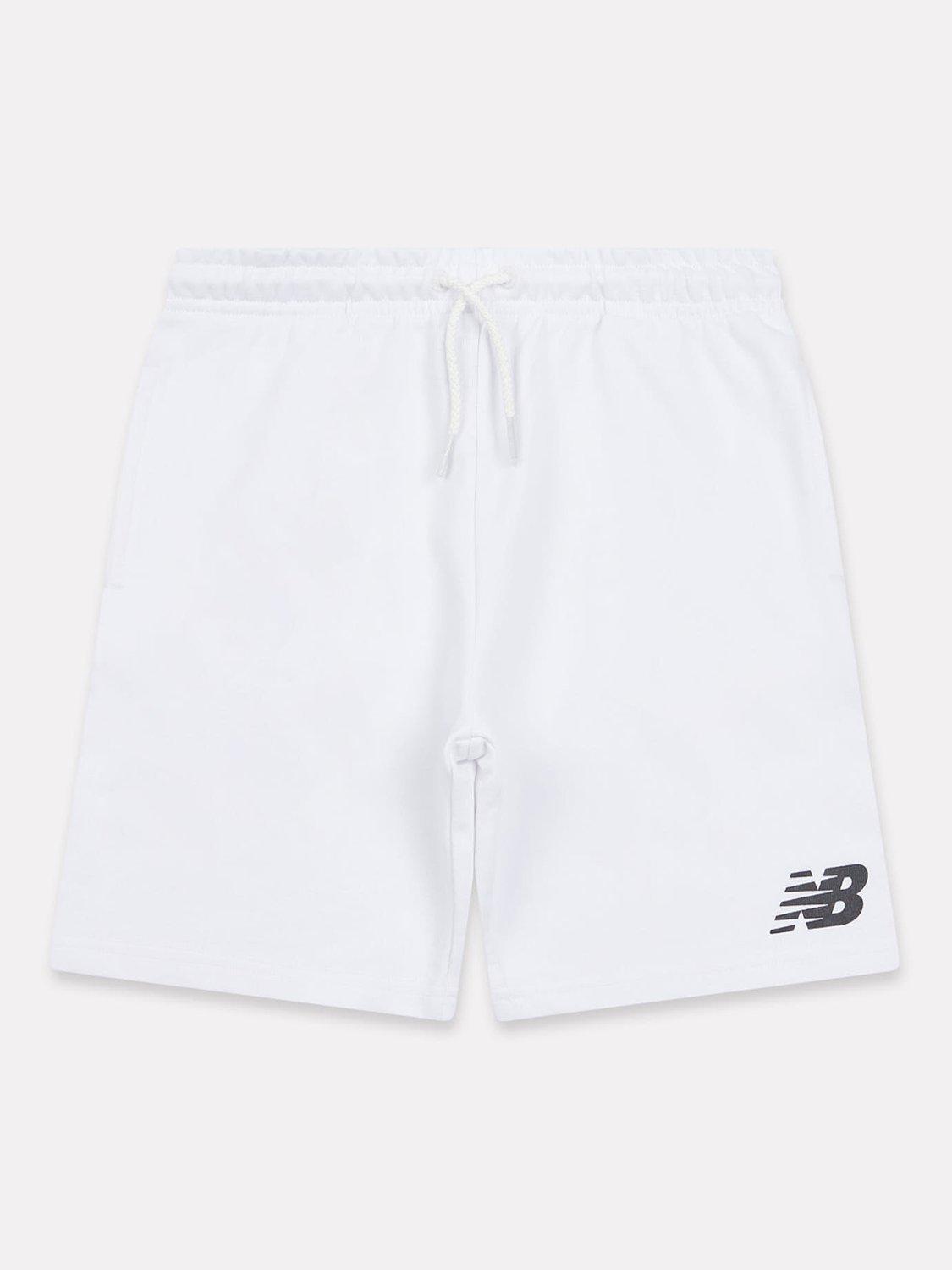 Product image 1 of 3, which shows New Balance Kids' Cotton Drawstring Shorts, Bright White, 12 months