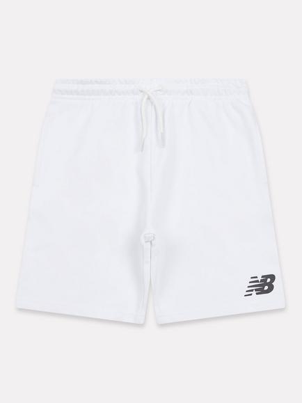 New Balance Kids' Cotton Drawstring Shorts, Bright White