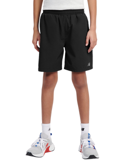 New Balance Kids' Woven Logo Shorts, Caviar